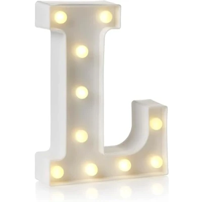 Image of anso LED Alphabet Letter &amp; Number Light Sign Decorations Lamp for Home Birthday Party Event Night Lights 22cm (L)