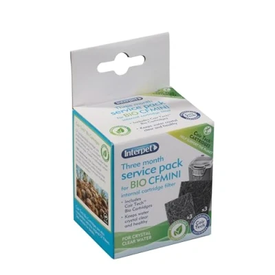 Image of Interpet 3 Month Service Pack for the Internal Cartridge Filter BIO CF Mini (3 x Front Coir Tech Cartridge, Back Cartridge)
