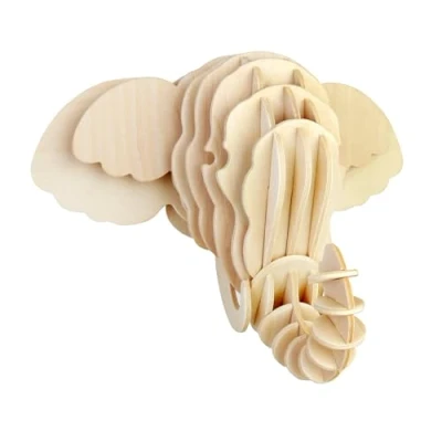 Image of Quay Elephant Head Woodcraft Construction Kit FSC
