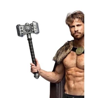 Image of Viking Warrior Hammer Prop Fancy Dress Weapon 53cm