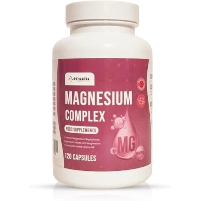 Image of Magnesium Supplements High Strength Capsules Glycinate with Vitamin B6 Complex of Malate, Taurate &amp; 120 Cap UK Made