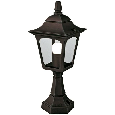 Image of Chapel Mini 1 Light Outdoor Pedestal Lantern Black IP44, E27