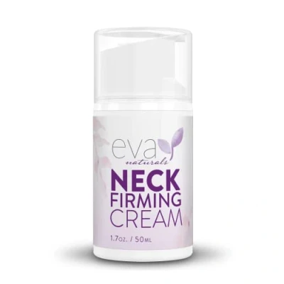 Image of Neck Firming Cream by Eva Naturals (50 ml) Airless Pump Lotion for Sagging Neck, Face, and Décolleté Fights Wrinkles Promotes Elasticity Youthful Skin With Vitamin C