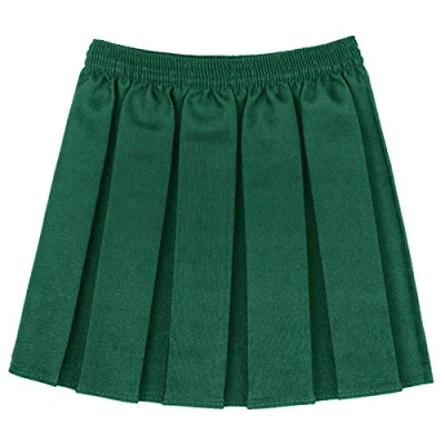 Image of Hiffy Girls Kids School Uniform Box Pleated Elasticated Waist Skirt Age 2 13 Years (Bottle Green, 17 18 Years)