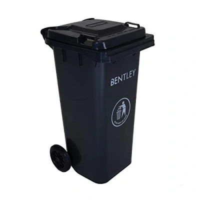 Image of Charles Bentley Outdoor Household Waste Medium Rubbish 120 Litre Wheelie Bin