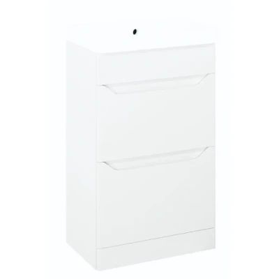 Image of Iflo Jalon 2 Drawer Floor Standing Base Unit 500mm (W) X 330mm (D) 800mm (H) White Matt