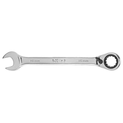 Image of NEO TOOLS Ratchet Combination Spanner Straight Chrome Vanadium Steel (CRV) 72 Teeth with clockwise and Anti Rotation Lever Special Tool Finish Mirror Polished