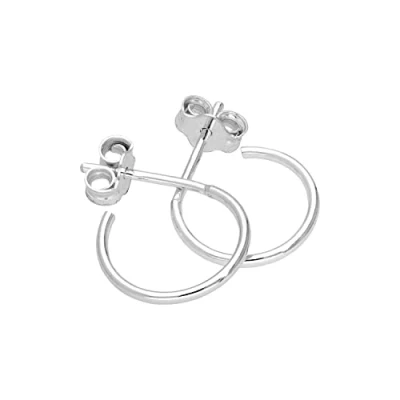 Image of Sterling Silver Open 12mm Hoop Stud Earrings