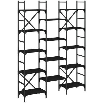 Image of vidaXL Bookshelf Black 127.5x28.5x172.5 cm Engineered Wood