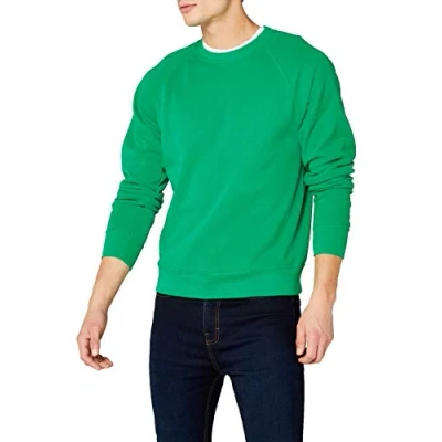 Image of Fruit of the Loom Men&#039;s Raglan Classic Sweater, Kelly Green, XX Large