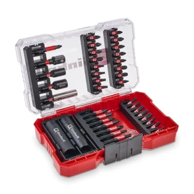 Image of Original Einhell M CASE 39 Piece Impact Bit and Socket Set (25 mm Bits, 50 Hexagon Sockets, Long Adapter, 60 Holder Incl. Storage Box)