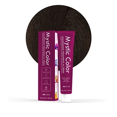 Image of Mystic Color Permanent Cream Colouring with Argan Oil and Calendula Long Lasting Hair Dye Light Ash Brown 5.1 100ml