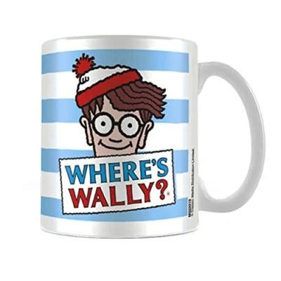 Image of Where&#039;s Wally Blue Stripes Ceramic Mug, Multi Colour, 11 oz/315 ml