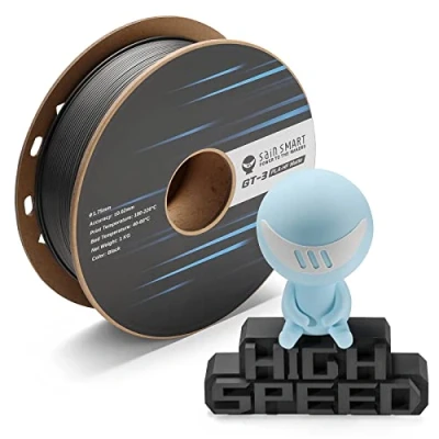 Image of SainSmart GT 3 High Speed Matte PLA Filament 1.75mm, Flow 3D Printer Filament, Black, 1KG Spool, Dimensional Accuracy +/ 0.02mm