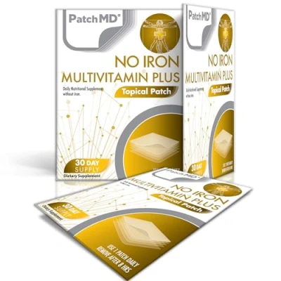 Image of PatchMD No Iron Multivitamin Plus™ 30 Daily Topical Patches. 100% Natural. Allergy &amp; Filler Free. High Absorption More bioavailable. Suitable for Sensitive stomachs bariatric.