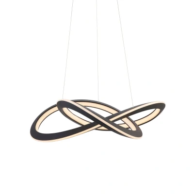 Image of Ragusa Single Pendant Ceiling Lamp, Textured Black, White