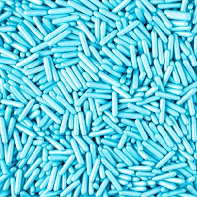 Image of simply topps Metallic/Polished Rods Cake or Cupcake Decoration Sprinkles (Baby Pearlescent Blue, 25g)