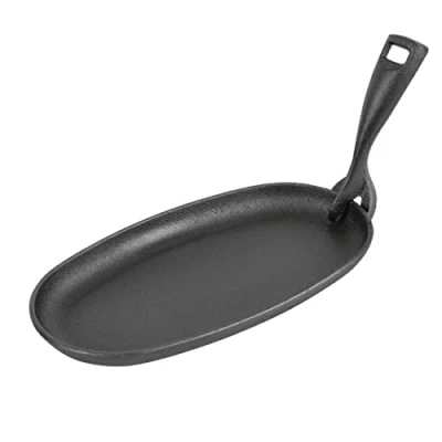 Image of Olympia Cast Iron Sizzler Pan 240X140mm Frying Cookware Coating Commercial