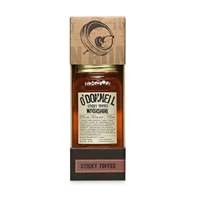 Image of O’Donnell Moonshine Starter Kit Sticky Toffee Flavour 700ml Mason Jar and Pouring Lid for First Timers Gift Idea Premium Liqueur Natural Ingredients Vegan 20% ABV 40 Proof