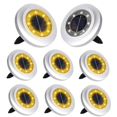 Image of Solar Lights Outdoor Garden,8 Pack Ground Lights,Waterproof Garden for Lawn Pathway Yard Landscape Walkway(Warm White)