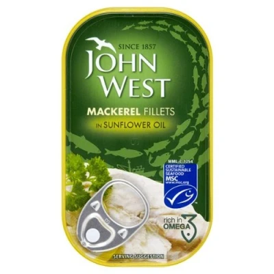 Image of John West Mackerel Fillets in Sunflower Oil 125g (Pack of 10)