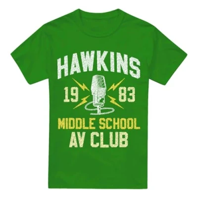 Image of Stranger Things Hawkins Middle School Unisex T Shirt, Kelly Green, Large