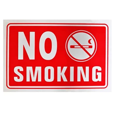 Image of No Smoking Sign Red High Contrast Warning Safety Door Smoke Free Notice