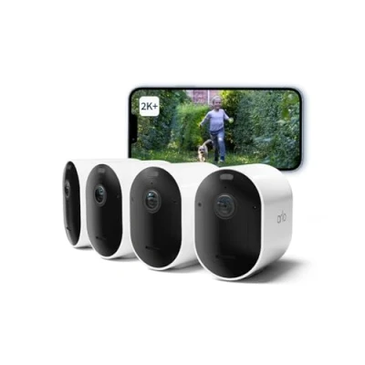 Image of Arlo Pro 5 Security Camera Outdoor Wireless, 2K Video Battery Operated Home With Advanced Colour Night Vision, Spotlight, Siren &amp; Dual Band WiFi, Secure Free Trial, 4 Cameras, White