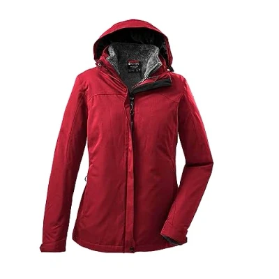 Image of Killtec KOW 168 WMN JCKT Women&#039;s 3 In 1 Functional Outdoor Jacket with Zip Off Hood and Fleece Jacket, Red, 40, 37948 000