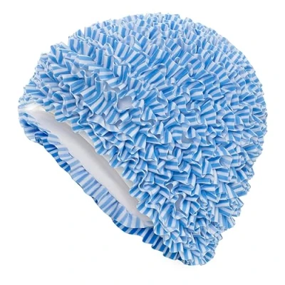 Image of Fashy Blue Ruffle Swimming Cap 3449