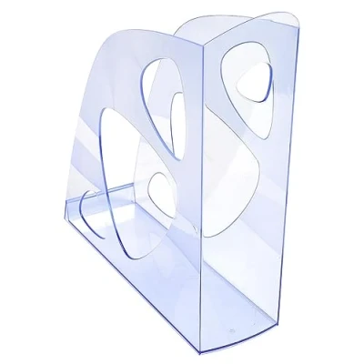 Image of Exacompta Ref 18110D Linicolor Ecomag Magazine File 248 x 77 257mm in Size, Suitable For A4+ Documents, Finger Hole Removal Ice Blue Translucent