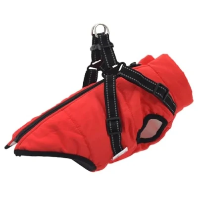 Image of vidaXL Dog Coat with Reflective Waterproof Harness, L, Winter Coat, and Puppy Harness