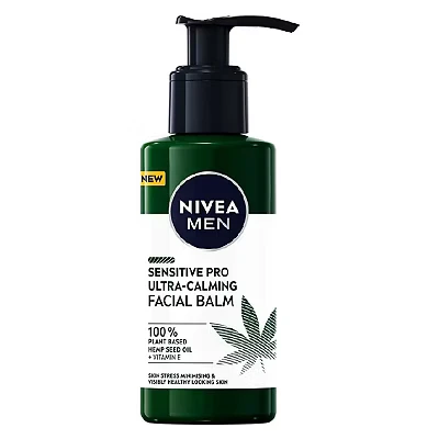 Image of NIVEA MEN Sensitive Pro Ultra Calming Facial Balm (150 ml), Aftershave Enriched With Hemp Seed Oil And Vitamin E For Stress Minimising Face Care