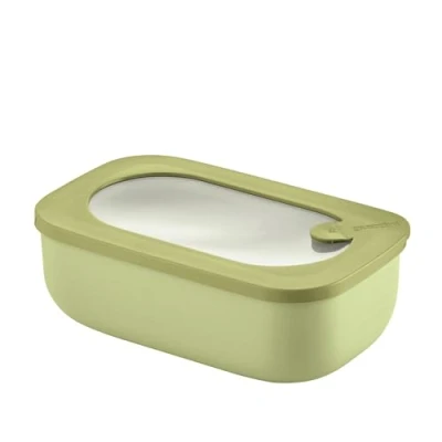 Image of Guzzini Kitchen Active Design, STORE&amp;MORE BIO, Rectangular Airtight Fridge/Freezer/Microwave Containers Avocado Green, 20 x12 x h7cm 900 ml 171001253