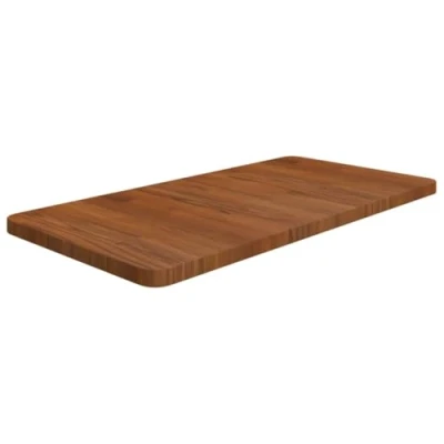 Image of vidaXL Treated Solid Oak Wood Bathroom Countertop Dark Brown 80x40x2.5cm Versatile Use Ideal Replacement