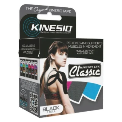 Image of Kinesio Classic Single Roll Tape Black, 5cm x 4m