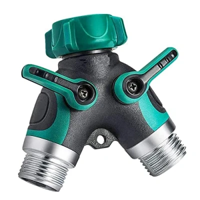 Image of Sanpaint 3/4 Inch Shut Off Valve Garden Hose Y Connector Splitter 2 Way Adapter