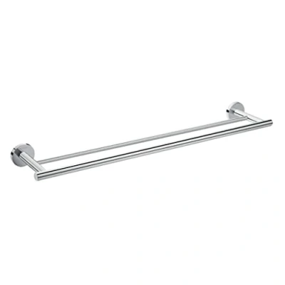 Image of hansgrohe 41712000 Logis Universal Double Towel Holder Bathroom Accessories, Chrome