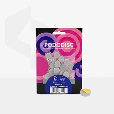 Image of STALEKS PRO Disposable files sponges for pedicure disc PODODISC Size S (15 mm) / 25 pcs pack (Model PDFB 15)