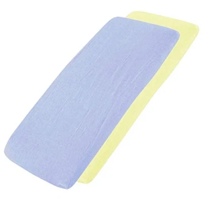 Image of For Your Little One Jersey Fitted Sheet Compatible with Babylo Cozi Sleeper 55x90cm 2X Blue / Lemon