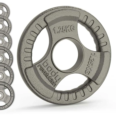 Image of MonsterShop Olympic Tri Grip Cast Iron Weight Plates Pairs &amp; Sets 30110
