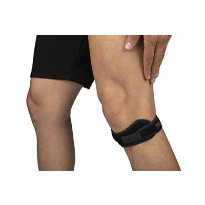 Image of Black Body Tec Sports Knee Patella Kneecap Elastic Compression Brace Support Wrap Strap
