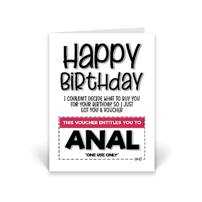 Image of Rib ticklerz Funny Rude Birthday Cards Anal Joke Voucher Card Gay Wife Girlfriend Happy Banter CD80