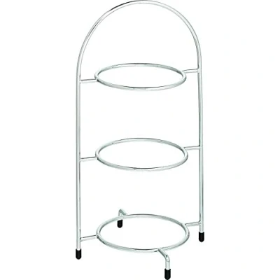 Image of Utopia F91005 Cake Plate Stand, Chrome, 3 Tier, 15.5&quot;, 39 cm, 17 Plates