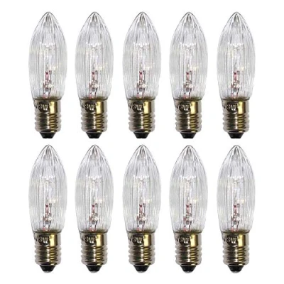 Image of ShuoHui 10 x E10 Tapered Candle, top Replacement Light Bulb, Chain, Voltage 34 V, 3 W, 2700 K