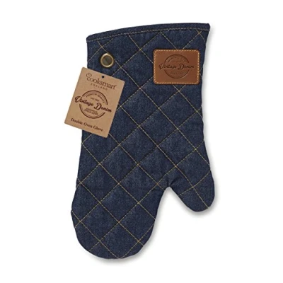 Image of Cooksmart British Designed Oven Gloves Modern Design Gauntlet Heat Resistant Mitt or Baking Perfect For Kitchens
