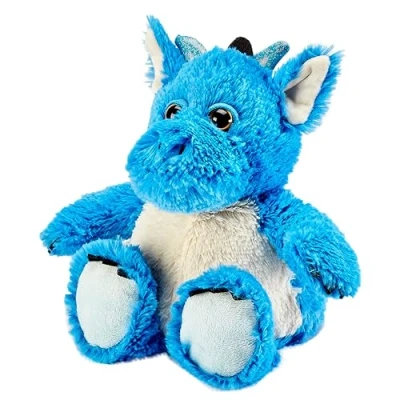 Image of Warmies Plush Blue Dragon Microwavable Weighted Teddy with French Lavender Scent, Hot or Cold for Cool Relaxation and Warm Relief