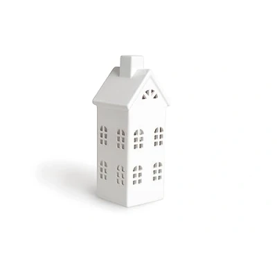 Image of Excelsa Lantern House, Ceramic, White, 8x8x23 cm
