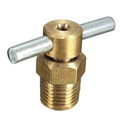 Image of DENUVI 1/4&#039;&#039; NPT Solid Brass Water Drain Valve Replacement Part for Air Compressor Tank Fittings Petcock