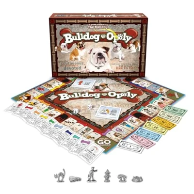 Image of Bulldog Opoly Property Trading Board Game Family Time Games For Adults and Children, 2 To 6 Players, Strategy Fun Ages 8 Up A Teach Old Dog&#039;s New Tricks